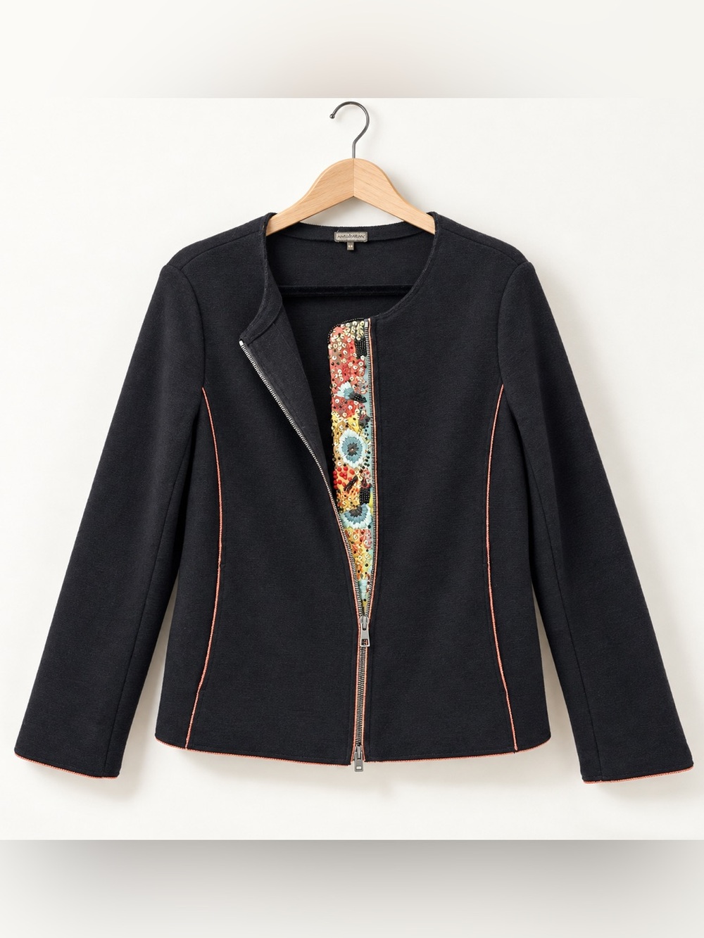 Malìparmi Wool Cashmere Embellished Jacket 44 US size 8